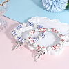 2Pcs 2 Colors Printed Porcelain & Glass Pearl Beaded Stretch Bracelets for Women BJEW-PA0001-11-4