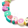 4Pcs 4 Style Handmade Polymer Clay Fruit & Synthetic Hematite & Turquoise(Dyed) Beaded Bracelets Set BJEW-JB08693-8
