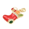 Christmas Brass Micro Pave Cubic Zirconia Pendants LS-KK-K413-01C-G-2