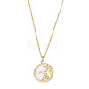 Natural Shell & Brass Pendant Necklaces NJEW-JN04890-01-1