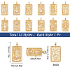 12Pcs 12 Style Brass Micro Pave Clear Cubic Zirconia Pendants KK-SC0003-01-2