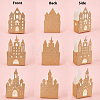 Castle Shape Paper Glitter Candy Boxes CON-WH0083-12-3