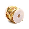 Brass Handmade White Glass Bead Chains CHC-M022-04G-4