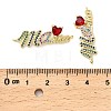 Mother's Day Brass Micro Pave Cubic Zirconia Word Love Heart Mama Connector Charms KK-M324-01B-G-3