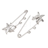 Starfish 304 Stainless Steel Safety Pins Brooch Findings SA-CBA098D-16I-P02-2