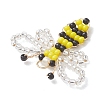 Glass Seed Beaded Bee Pendants PALLOY-MZ01216-4