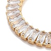 Brass Pave Clear Cubic Zirconia Rectangle Link Bracelets BJEW-B094-11B-G-2