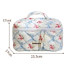 Rose Flower Printed Cotton Cosmetic Zipper Tote Bags PW-WGB0E56-04-2