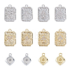 Brass Micro Pave Clear Cubic Zirconia Pendants KK-HS0002-24-1