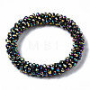Faceted Electroplate Glass Beads Stretch Bracelets BJEW-S144-002G-03-2