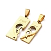 304 Stainless Steel Rhinestone Split Pendants STAS-F368-19G-2