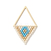 MIYUKI Glass Seed Beaded Rhombus Pendants PALLOY-MZ01127-3