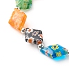 Handmade Millefiori Lampwork Beads Stretch Bracelet for Teen Girl Women Gift BJEW-JB06847-05-4