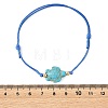 4Pcs 4 Colors Ocean Dyed Synthetic Turquoise Sea Turtle Beaded Adjustable Waxed Polyester Cord Bracelets for Women BJEW-JB14243-03-5