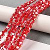 Opaque Solid Color Electroplate Glass Beads Strands X1-GLAA-F029-P4mm-A02-4