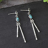 Alloy and Synthetic Turquoise Stud Earrings FS-WG2C5AC-01-3