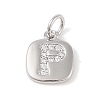Rack Plating Brass Micro Pave CLear Cubic Zirconia Charms KK-E110-14P-P-1