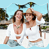 2Pcs 2 Styles Alloy Enamel & Brass & Porcelain & Acrylic Pendant Necklaces NJEW-PH01662-5