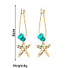 Alloy & Synthetic Turquoise Chip Hoop Earrings FS-WG5F607-01-4