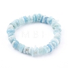 Chips Natural Aquamarine Beads Stretch Bracelets X-BJEW-JB05989-1