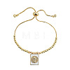 Adjustable Brass Box Chain Slider Bracelets GV3572-5