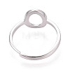 Adjustable 925 Sterling Silver Blank Oval Bezel Ring Settings STER-T008-93P-3