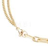 Natural Pearl Round Tassel Brass Twisted Chain Cable Chain Lariat Necklaces NJEW-JN05843-5
