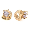 Brass Micro Pave Cubic Zirconia European Beads CU-CBAB0CF-08G-01-2