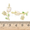 Brass Micro Pave Cubic Zirconia with Enamel Pendants KK-Z134-05G-01-3