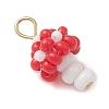 Beaded Mushroom Charms PALLOY-MZ01205-4