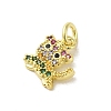 Real 18K Gold Plated Brass Pave Colorful Cubic Zirconia Pendants KK-M283-06I-02-2
