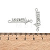 SHEGRACE Brass Micro Pave Clear Cubic Zirconia Connector Charms XGRQ3D373-494P-3