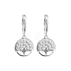 925 Sterling Silver Tree of Life Hoop Earrings ND7706-2-3