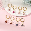 Natural White Jade & Pink Zebra & Red Jasper & Sodalite Beads Hoop Earring EJEW-JE07324-1