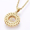 Brass Micro Pave Cubic Zirconia Initial Pendant Necklaces NJEW-H486-30G-J-2