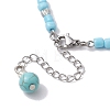 Synthetic Turquoise Chips & Handmade Seed Beads Bracelet Making AJEW-MZ00001-04-3