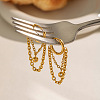 304 Stainless Steel Pave Cubic Zirconia Tassel Hoop Earrings for Women WB3830-4