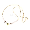 Natural Tiger Eye Chip and Rice Natural Pearl Beaded Necklaces GG-CBA3297-15G-A-4