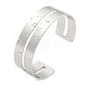 304 Stainless Steel Textured Hollow Open Cuff Bangles BJEW-S151-01P-05-1