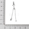 Rhodium Plated 925 Sterling Silver Chain Extenders STER-G036-21P-3