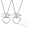 2Pcs Stainless Steel Chain Necklaces NJEW-DR00045-1