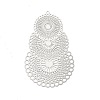 Rack Plating Brass Filigree Big Pendants KKC-K001-07P-1