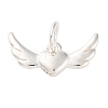925 Sterling Silver Wing Heart Charms STER-A032-06S-1