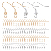 140Pcs 2 Colors Brass French Hooks with Coil and Ball KK-DC0003-28-1