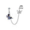 Butterfly Alloy Enamel Chains Tassel Stud Earrings WG03E93-06-1