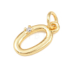 Brass Micro Pave Clear Cubic Zirconia Charms KK-P339-27G-3