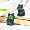 Natural Ruby in Zoisite Carved Healing Cat Figurines PW-WG98432-08-1