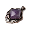 Natural Amethyst Pendants G-A297-03R-18-2