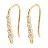 Brass Micro Pave Clear Cubic Zirconia Earring Hooks KK-G516-06G-1