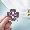 Cubic Zirconia Clover Brooch Pin JBR105D-4